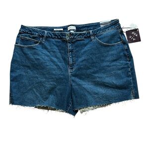 Ava & Viv High Rise Midi Denim Shorts Size